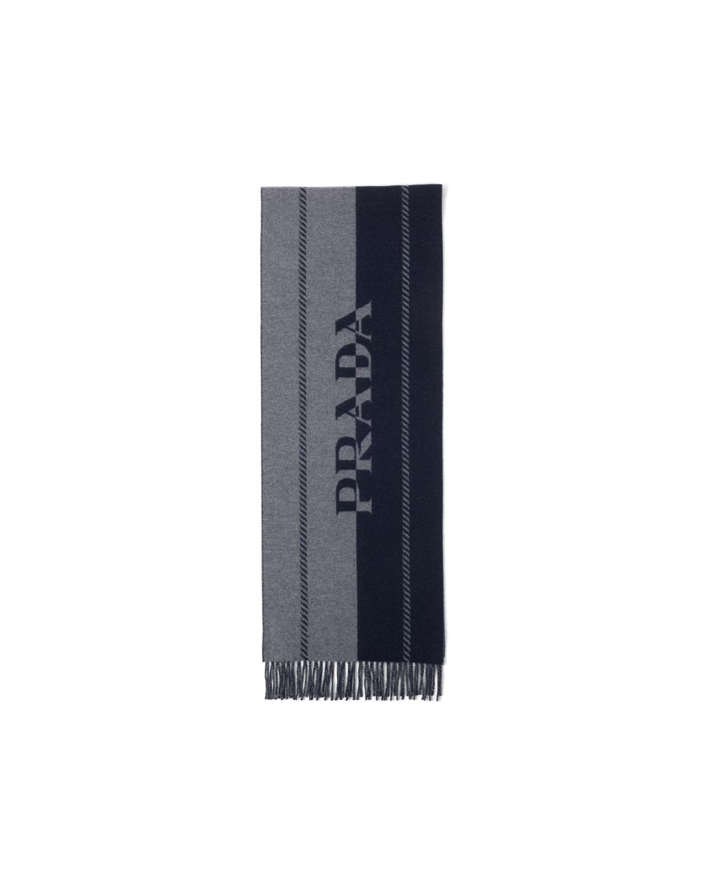 Prada Blue Small Wool Scarf With Jacquard Logo for men