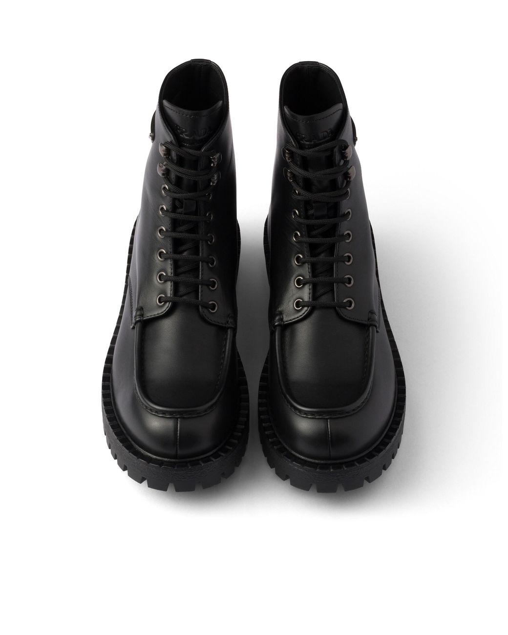 Prada Black Laced Leather Booties for men