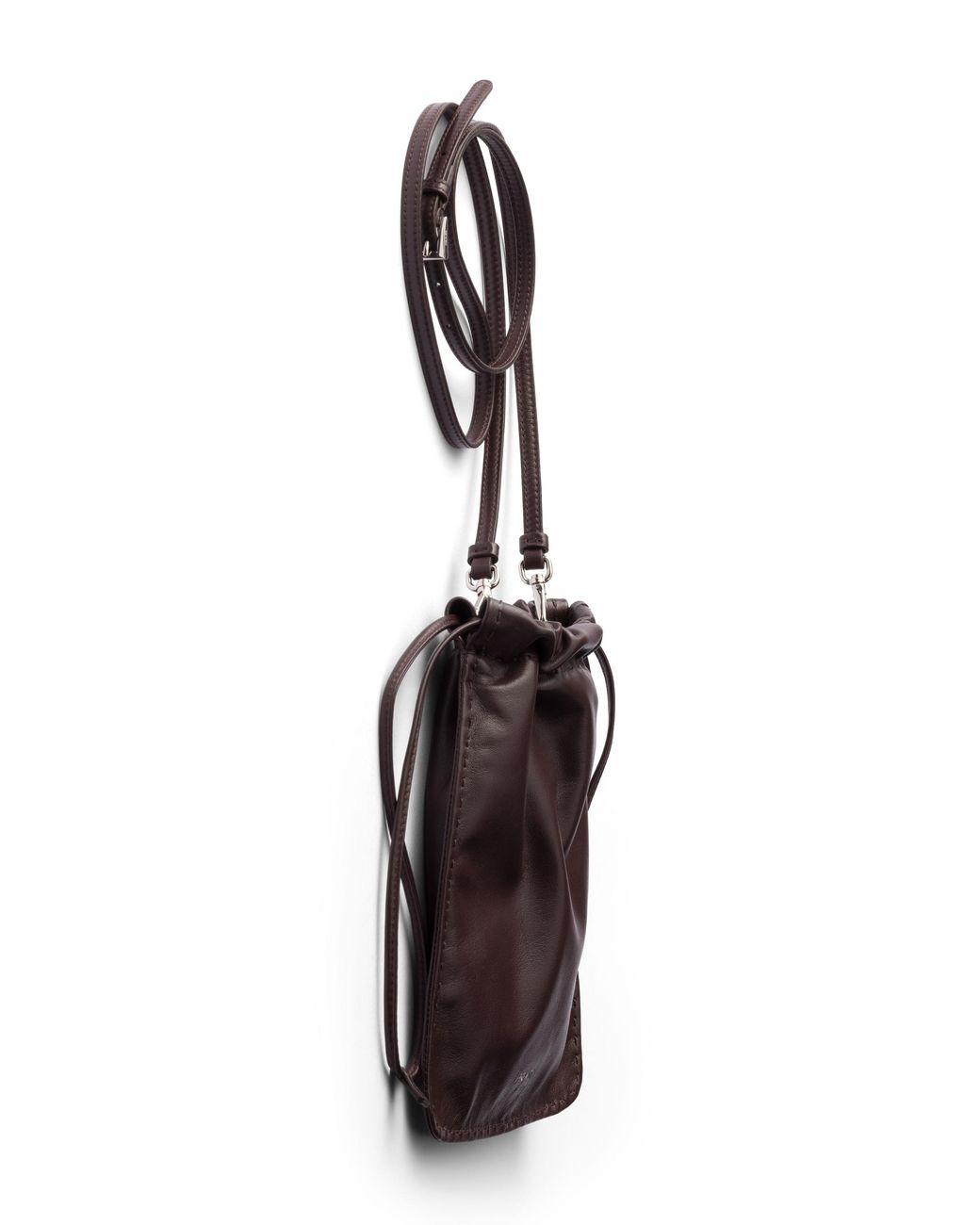 Prada Brown Nappa Leather Smartphone Pouch