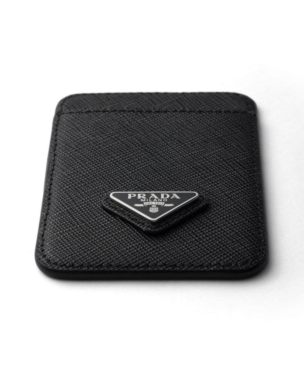 Prada Black Saffiano Leather Card Holder for men