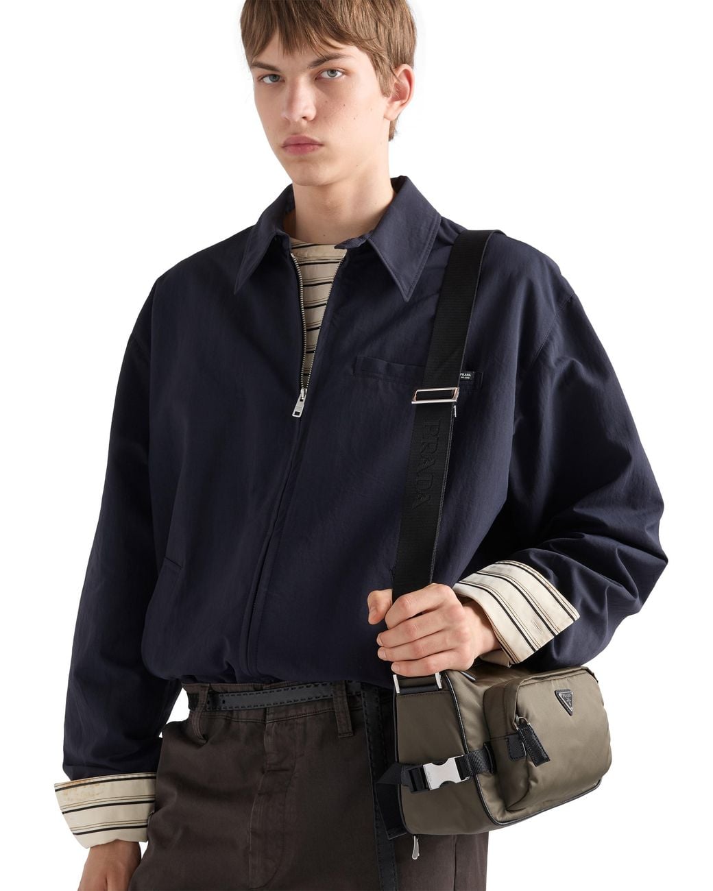 Borsa A Tracolla Medium di Prada in Brown da Uomo