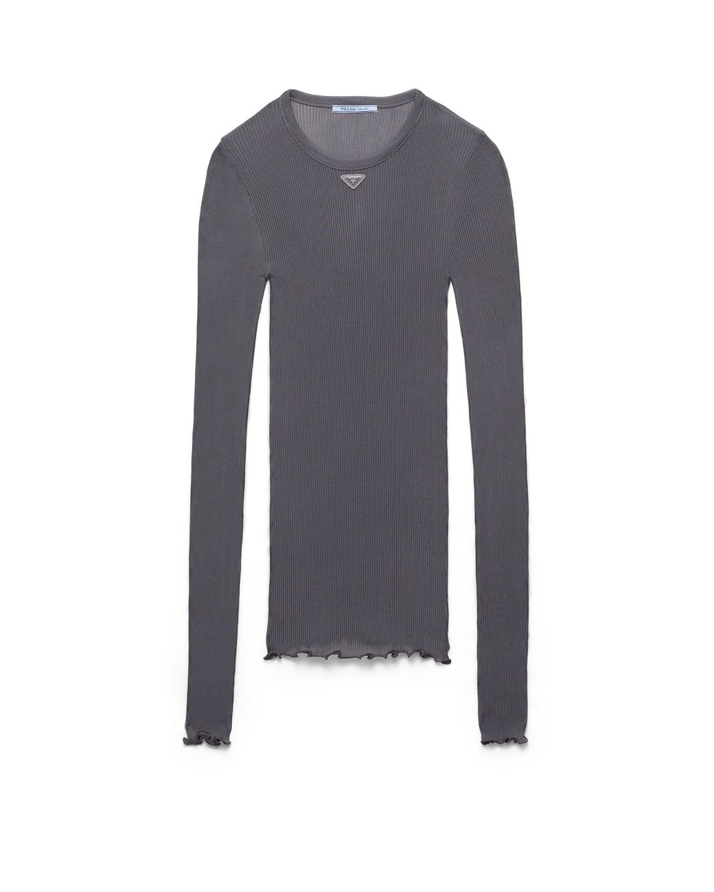 Prada Blue Ribbed Knit Top
