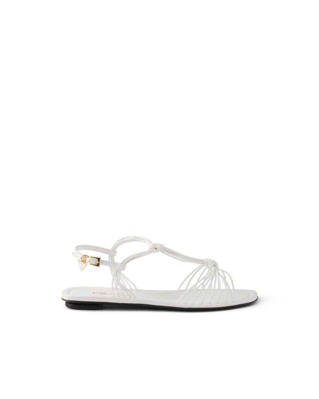 Prada White Patent Leather Sandals