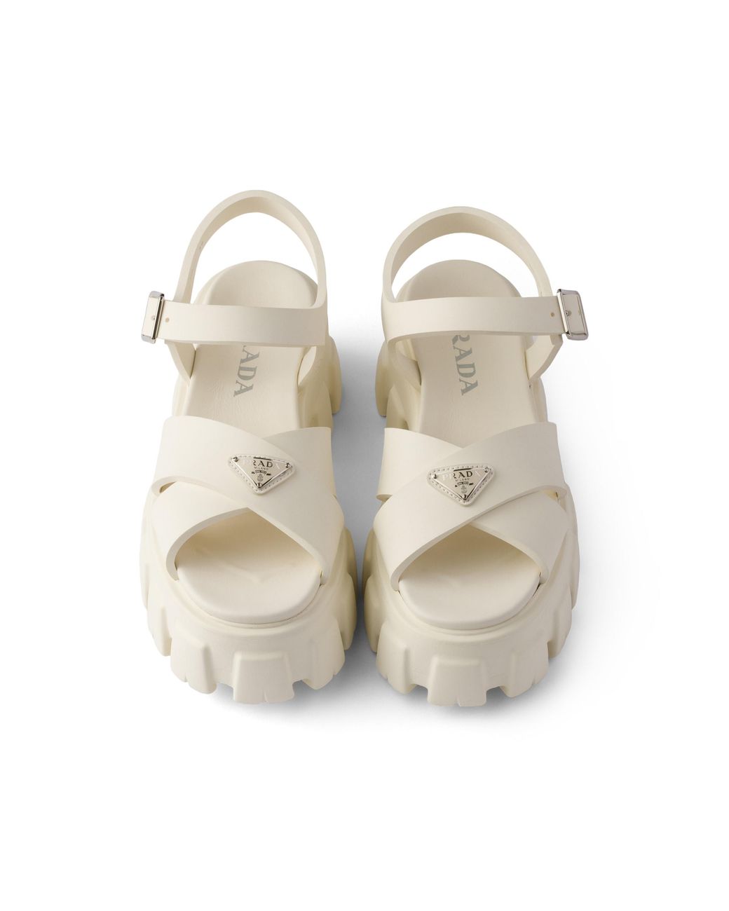 Prada White Monolith Rubber Sandals