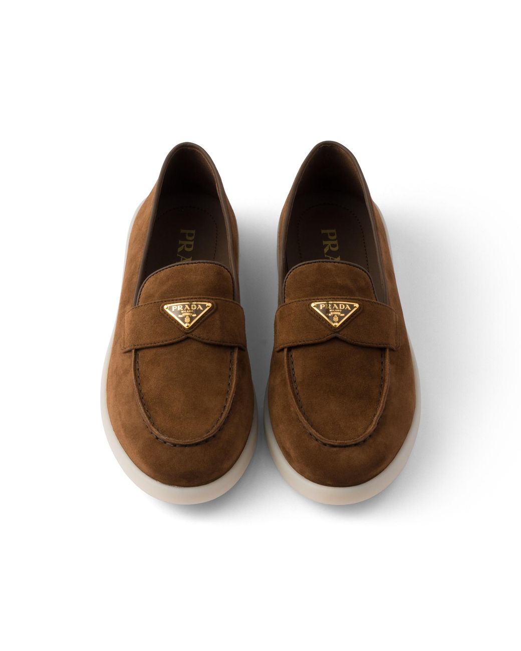 Prada Brown Suede Leather Loafers