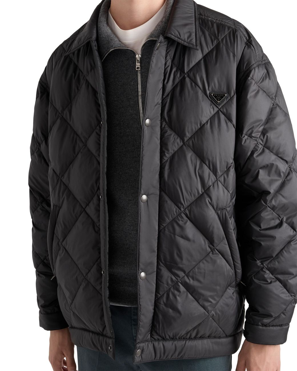 Prada Black Technical Fabric Down Coat for men