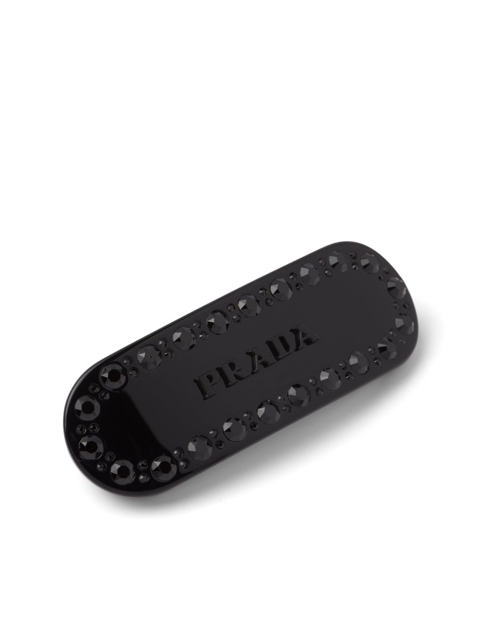 Prada Black Hair Clip With Crystals