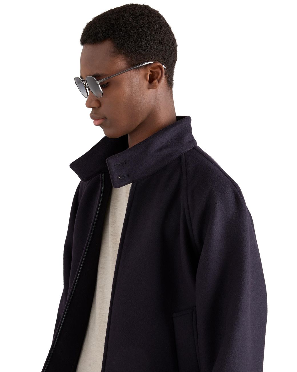 Prada Blue Sunglasses With The Iconic Metal Plaque for men