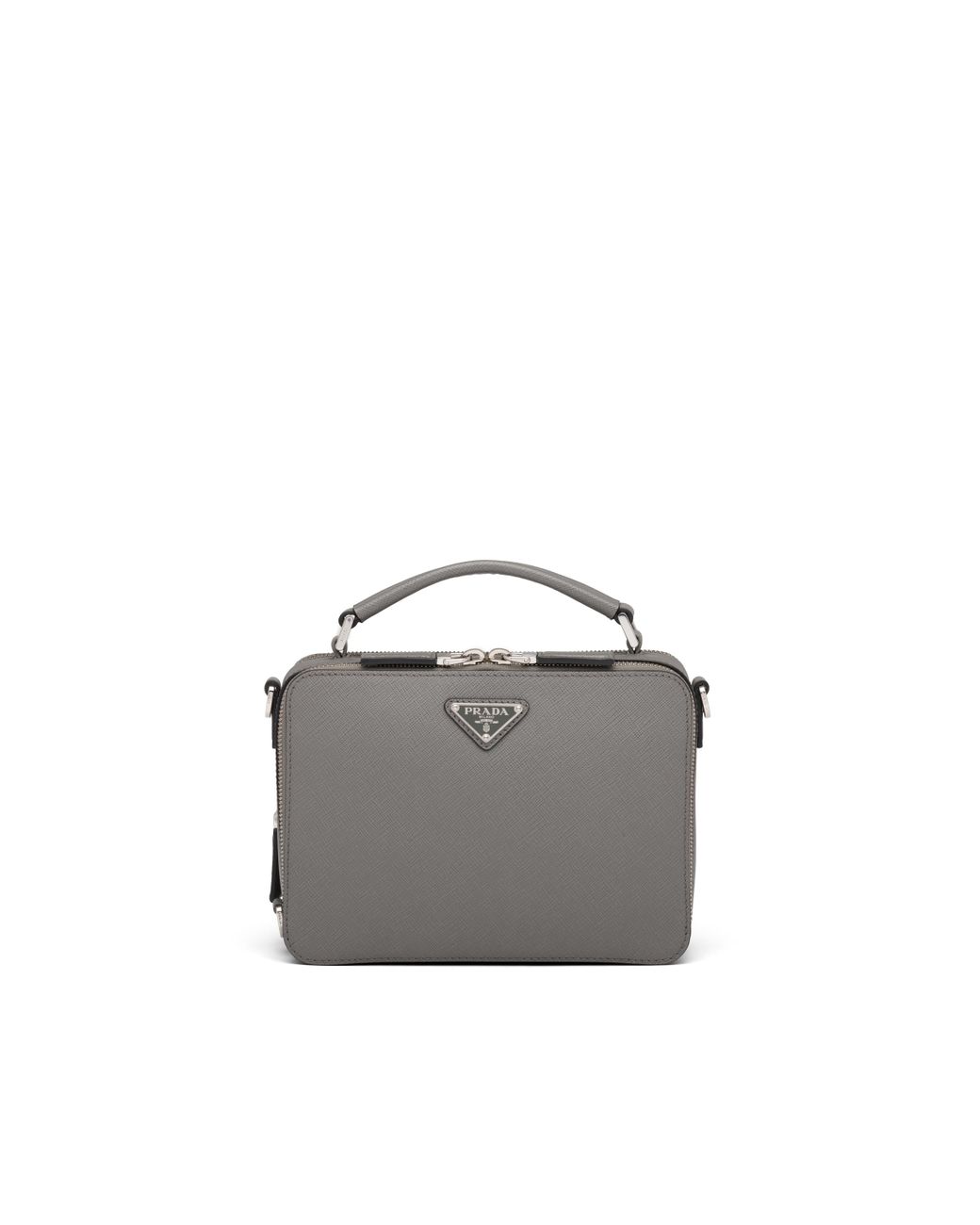 Platinum Prada Brique Saffiano Leather Bag
