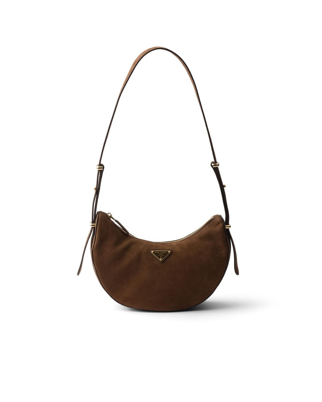 Prada White Arqué Small Nubuck Leather Bag, Cocoa