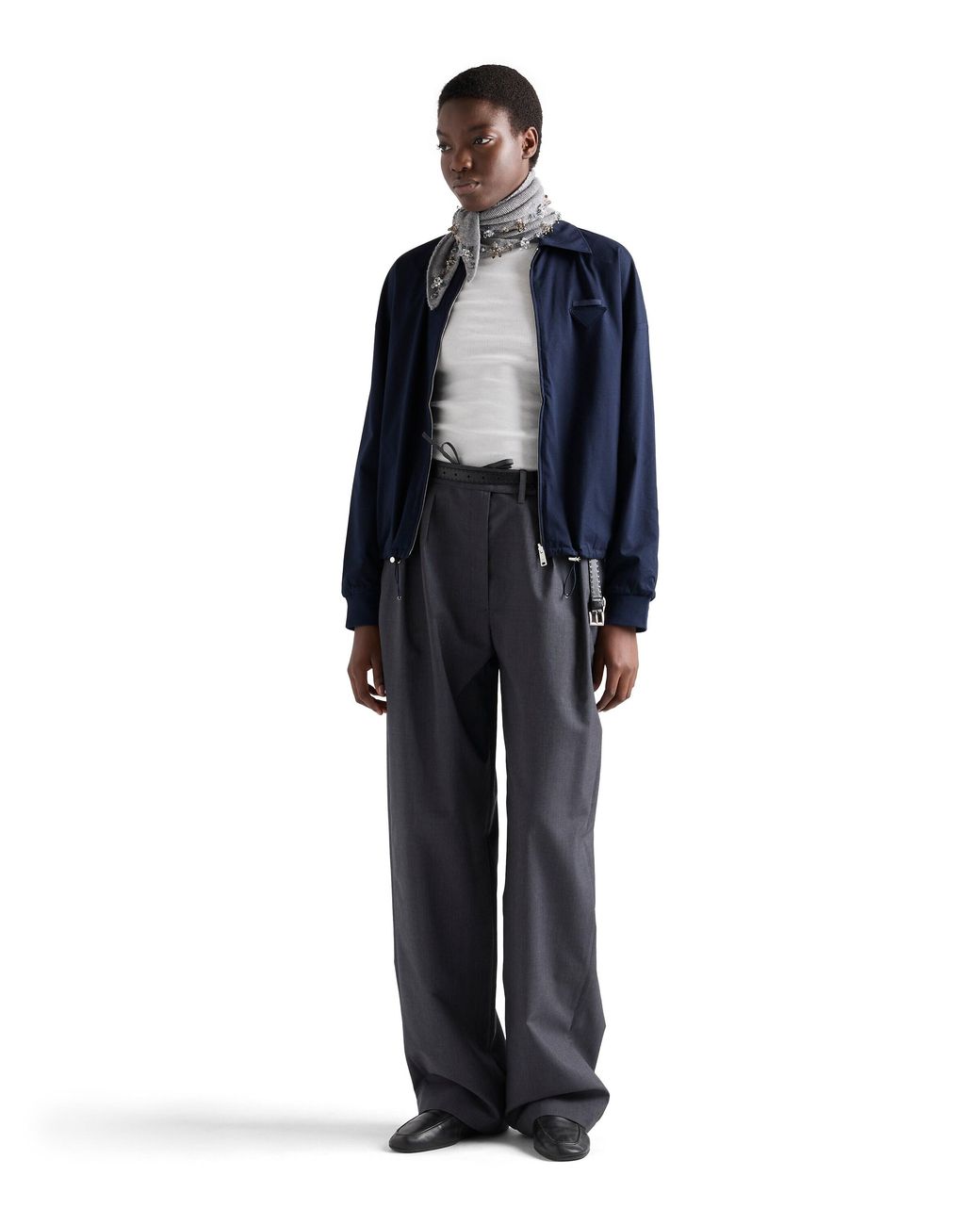 Prada White Ribbed Knit Top