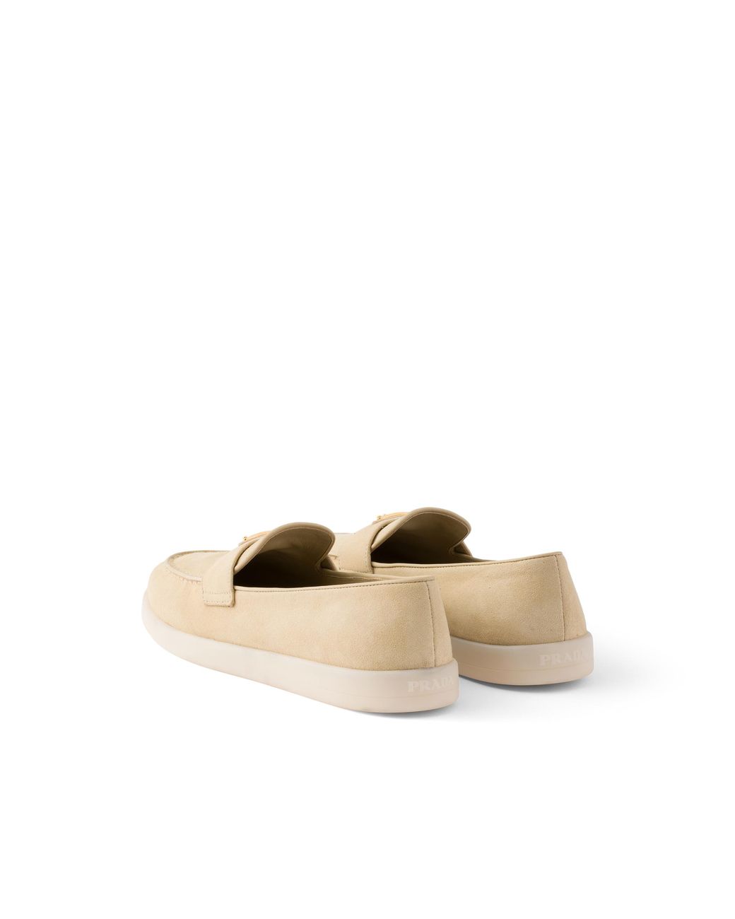 Prada White Suede Leather Loafers
