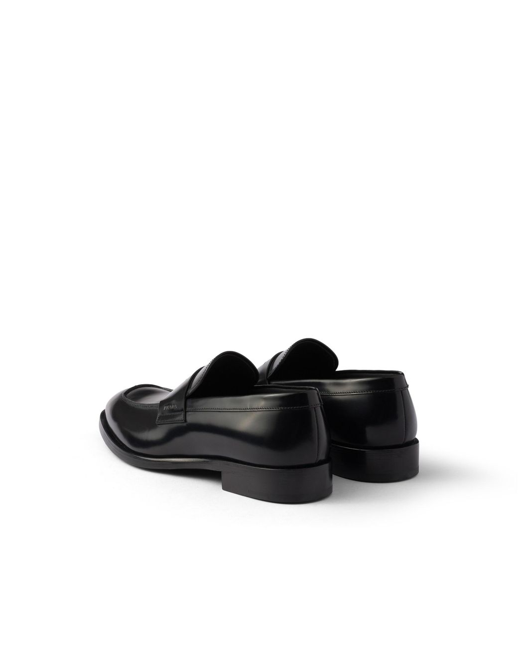 Prada Black Brushed Leather Loafers for men