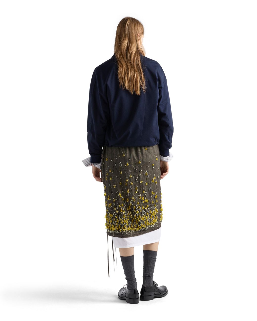 Prada Blue Reversible Jersey Blouson Jacket