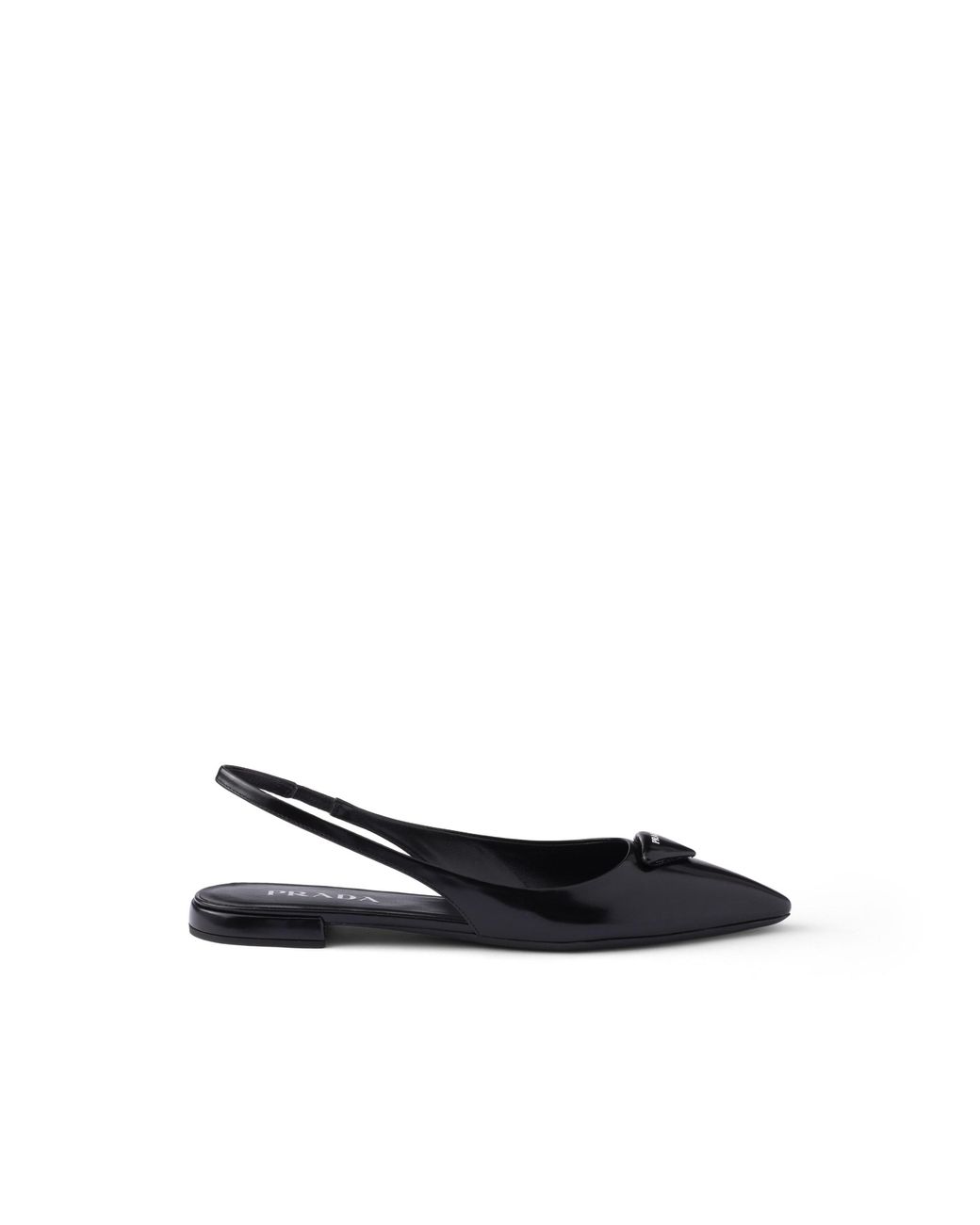 Prada White Brushed Leather Ballerina Slingbacks