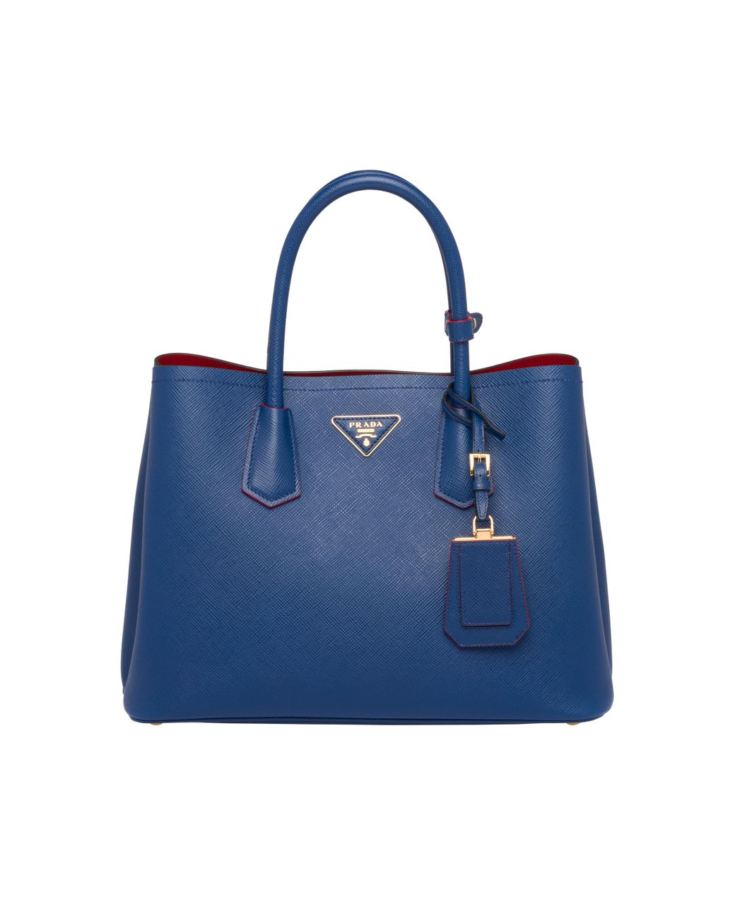 Prada Medium Saffiano Leather Double Bag in Blue - Lyst