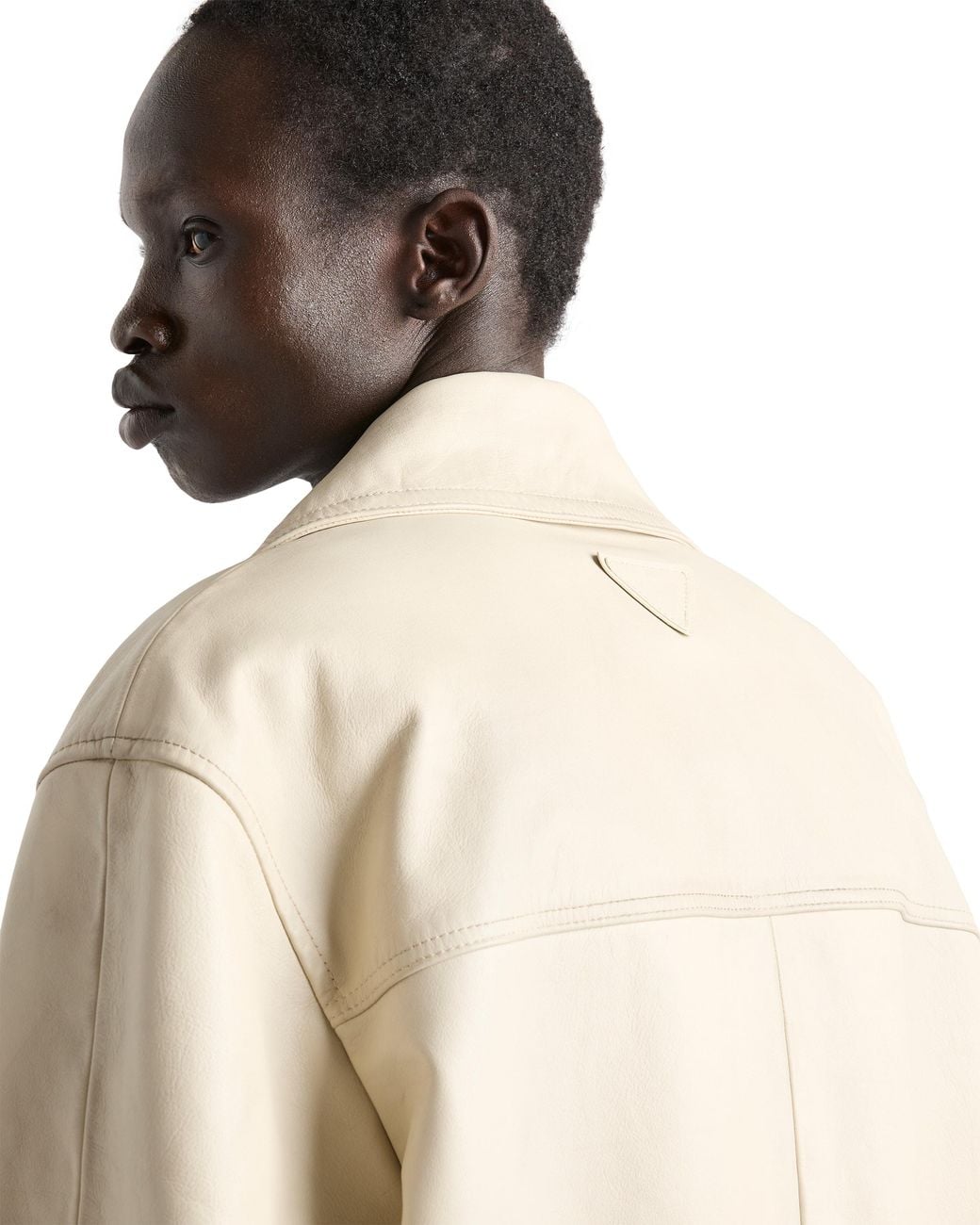 Prada Natural Leather Coat, Ivory for men