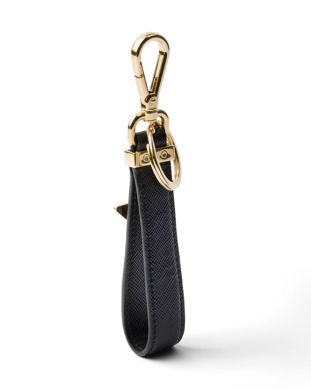 Prada White Saffiano Leather Keychain