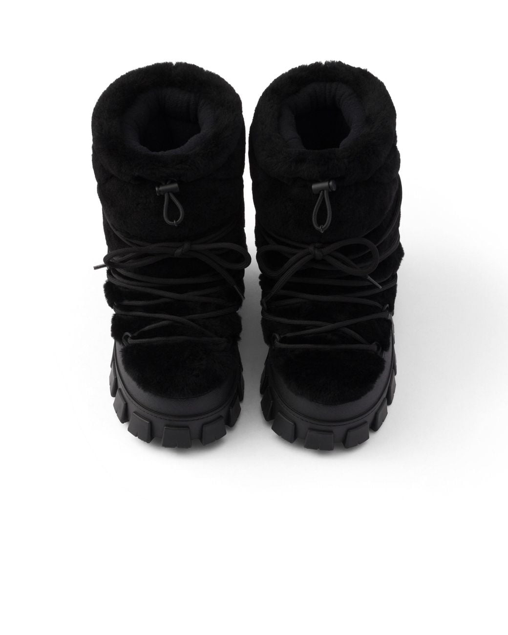 Prada Black Shearling Après Ski Booties