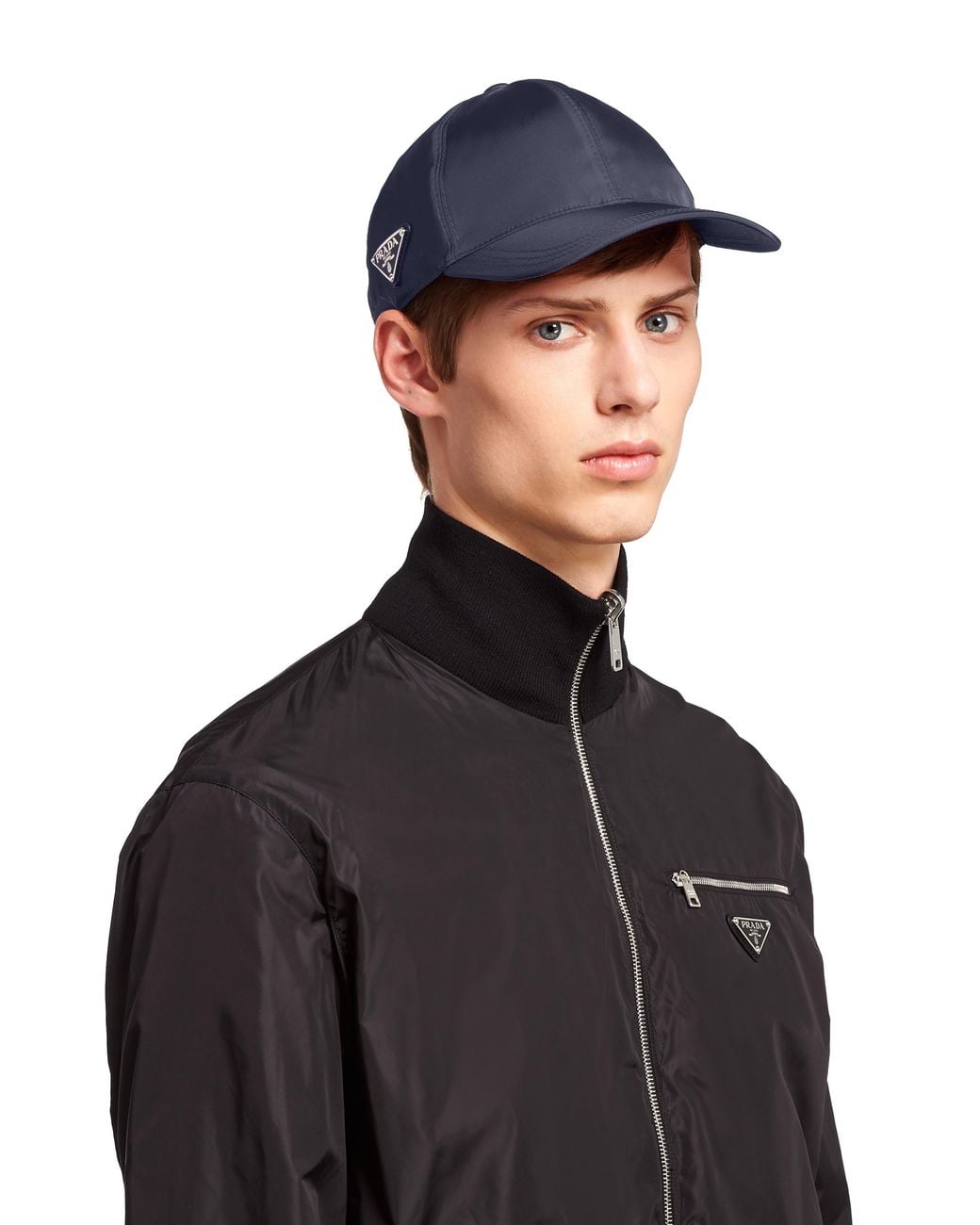 Prada Blue Re-Nylon Baseball Cap for men