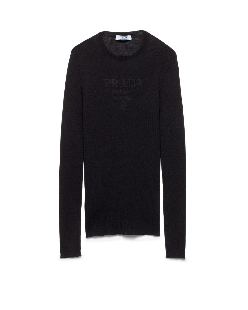 Prada Blue Superfine Wool Crew-Neck Sweater