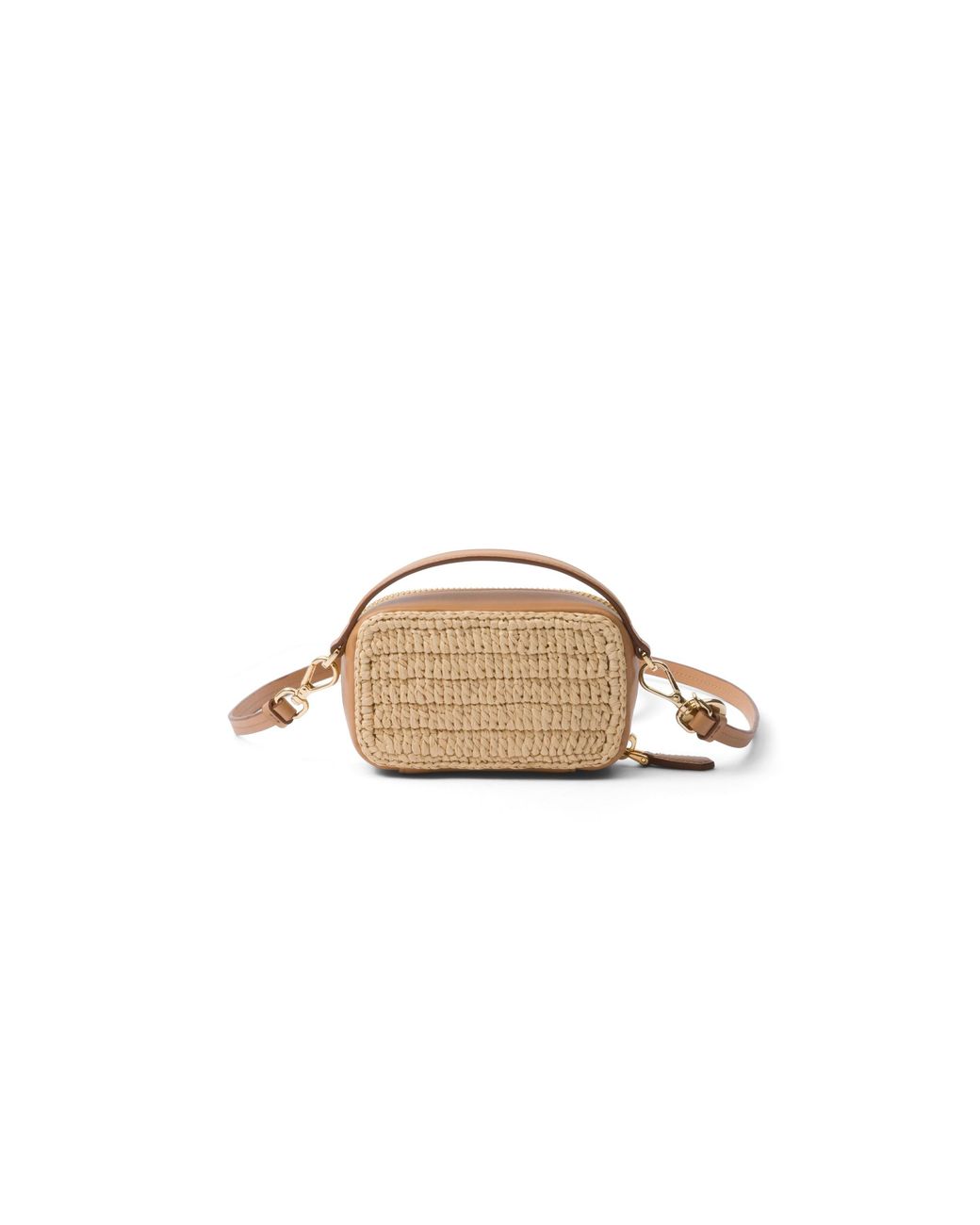 Prada Metallic Mini Pouch Aus Häkelarbeit Und Leder, Damen