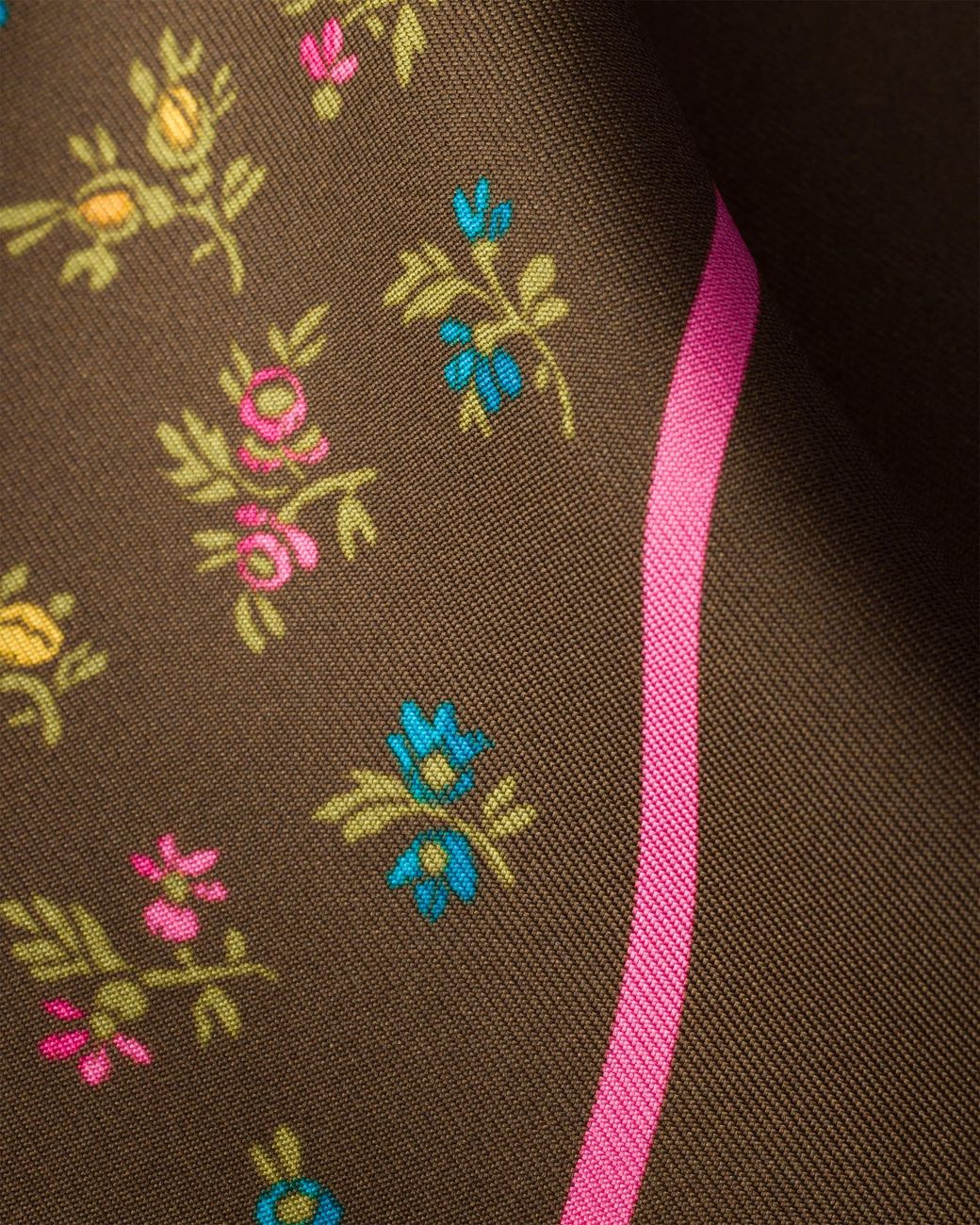 Prada Brown Printed Twill Scarf 90