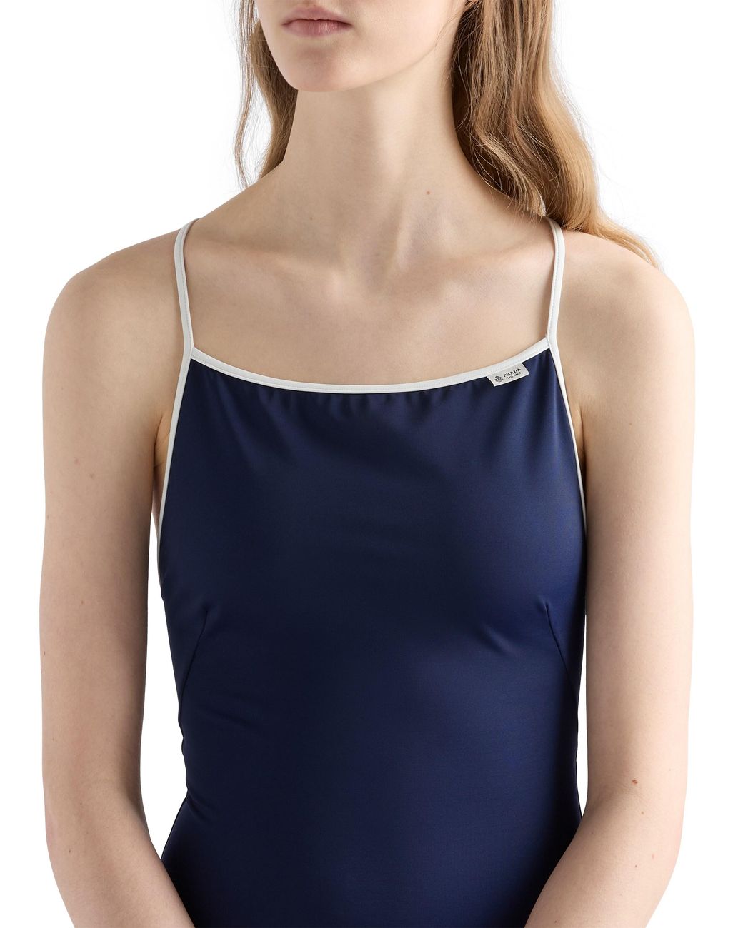 Prada Blue One-Piece Jersey Swimsuit