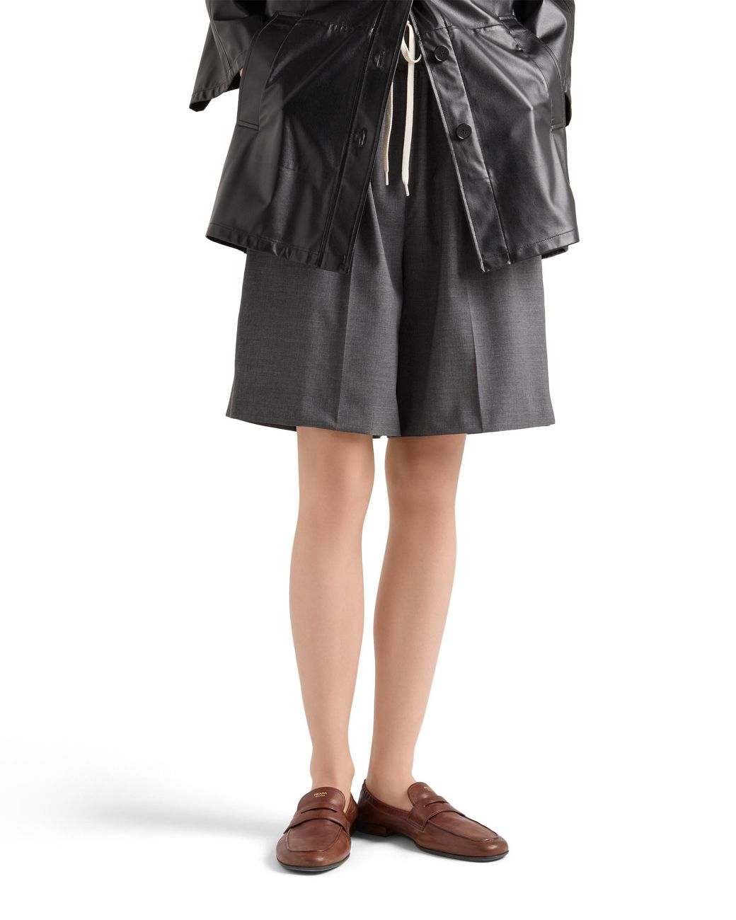 Prada Gray Light Wool Bermudas