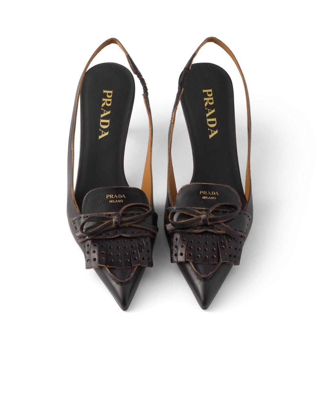 Prada White Leather Slingback Pumps