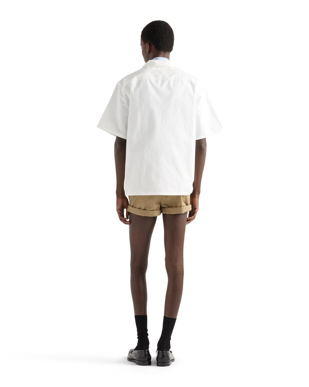 Prada White Printed Cotton Bowling Shirt for men