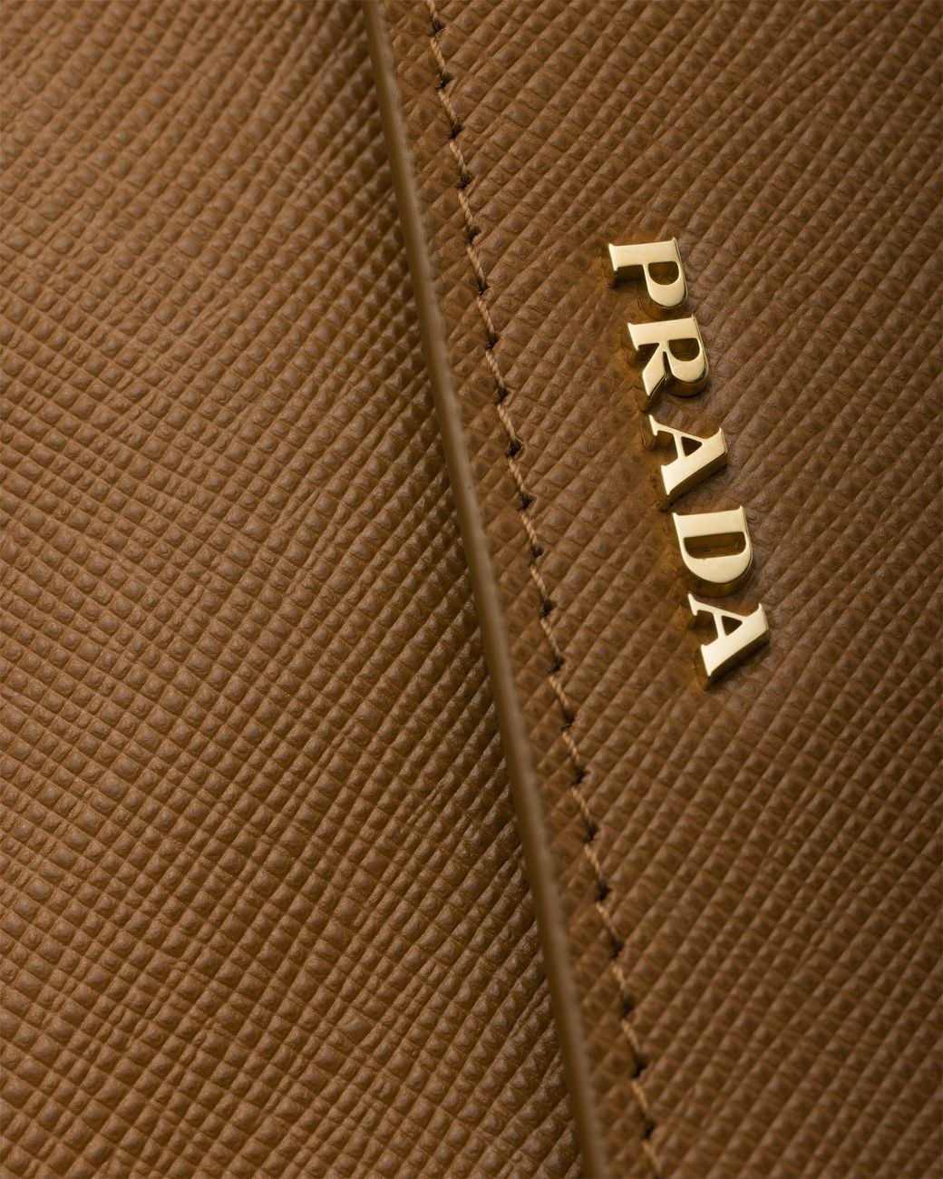 Prada Brown Saffiano Mini Pouch
