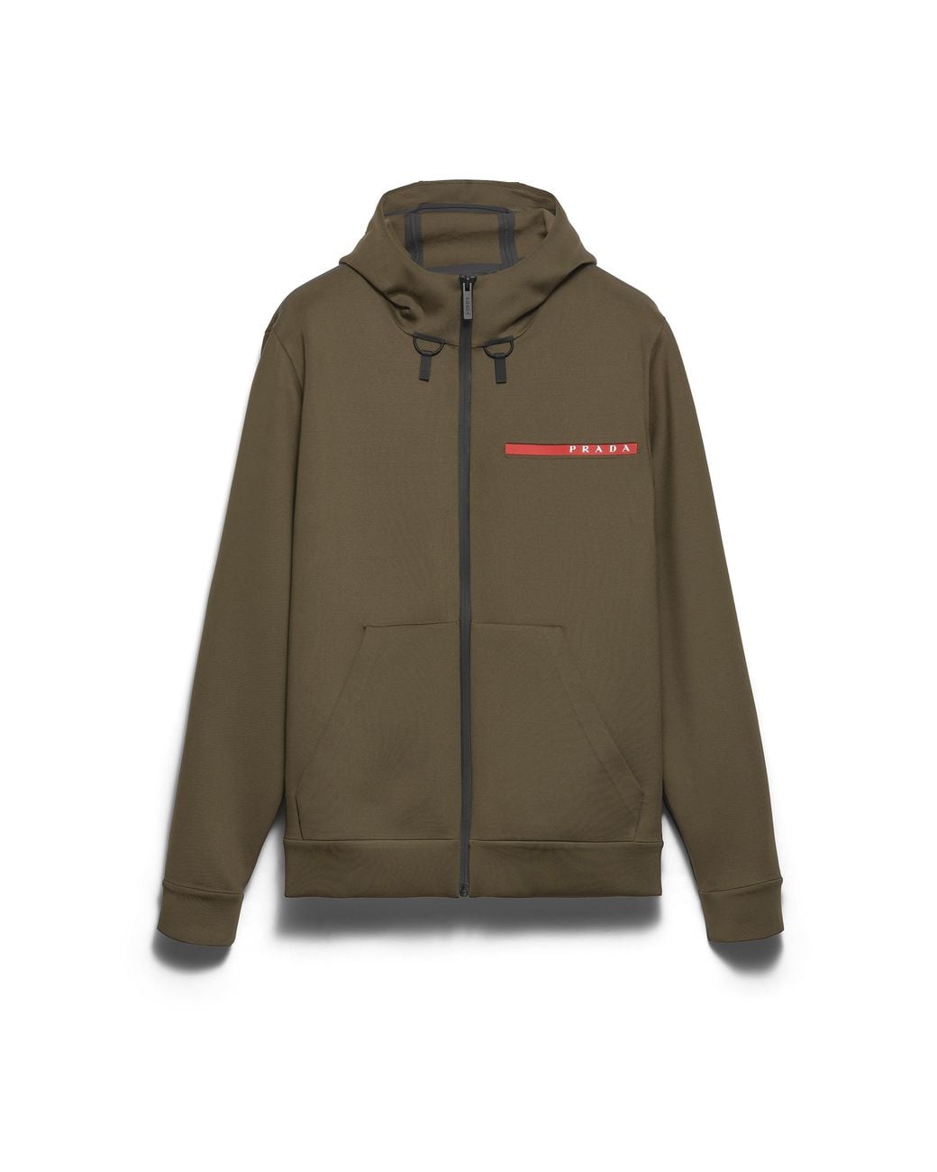Prada Green Technical Fabric Hoodie for men