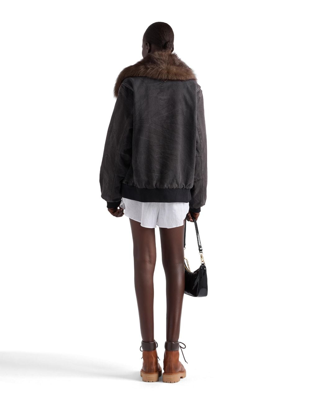 Blouson En Toile Prada en coloris Black
