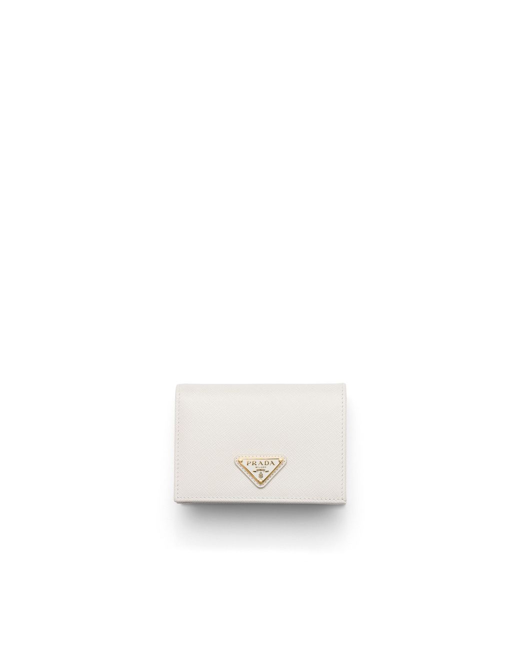 Prada White Small Saffiano Leather Wallet