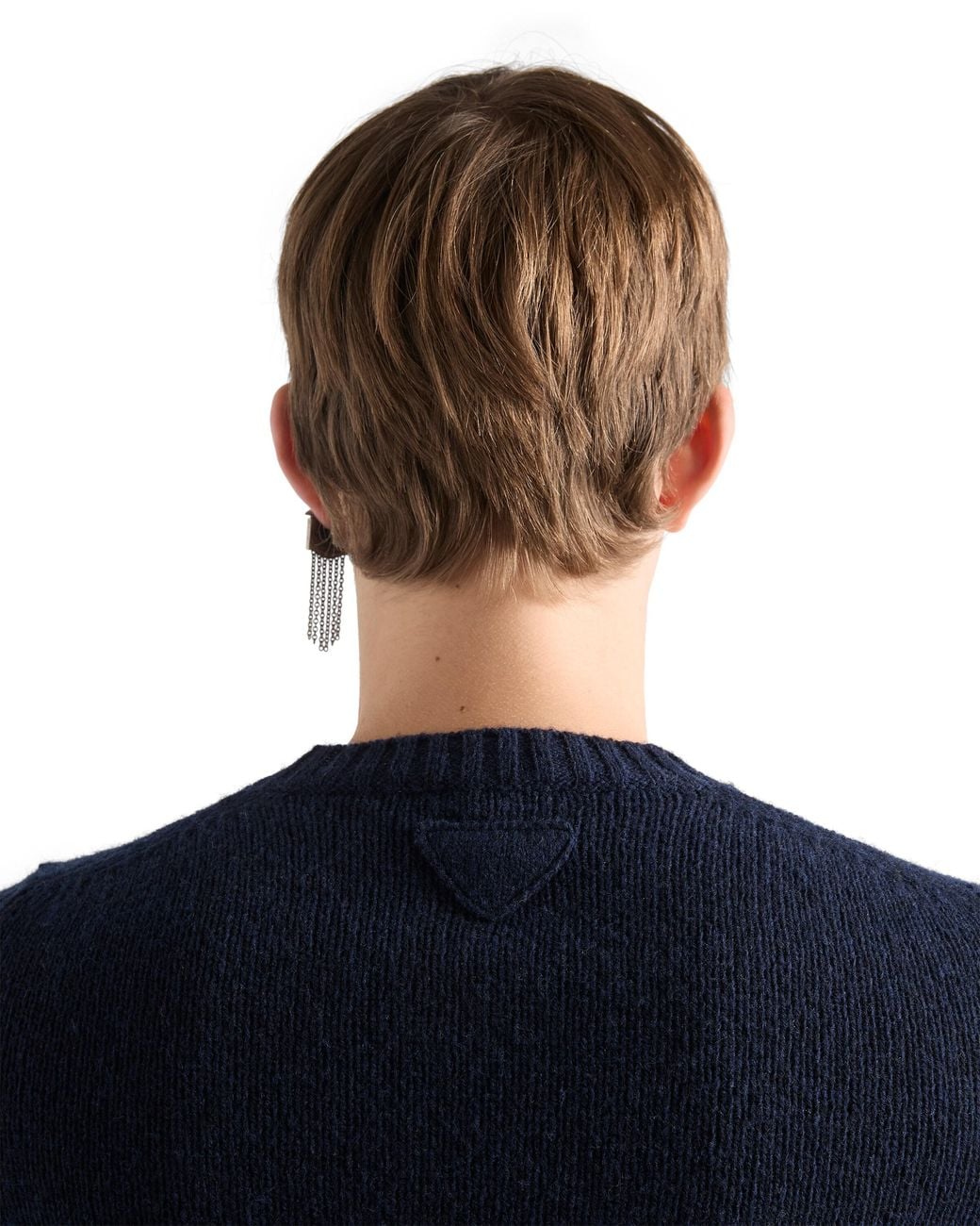 Prada Blue Shetland Wool Crew-Neck Sweater for men