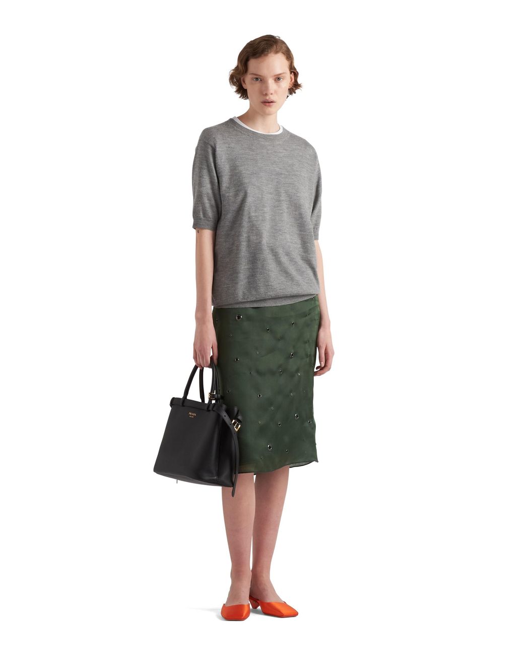 Prada Gray Cashmere Crew-neck Sweater