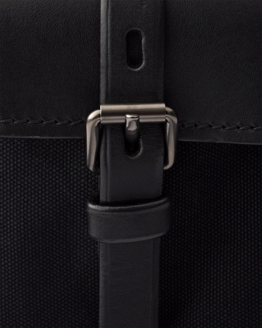 Prada Black Route Mini Canvas And Leather Bucket Bag