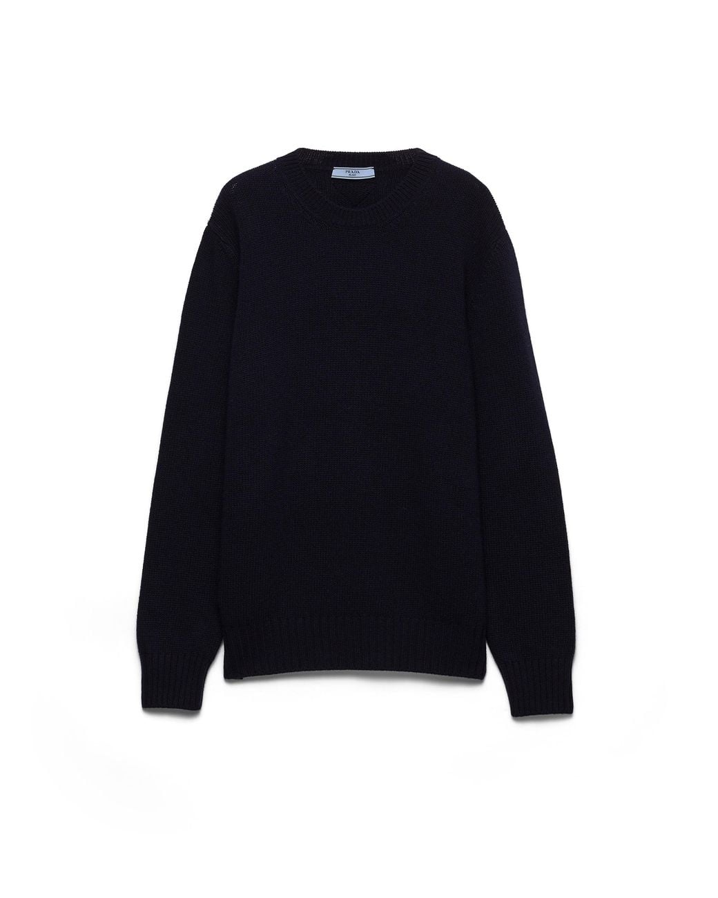 Prada Blue Wool And Cashmere Crew-Neck Sweater