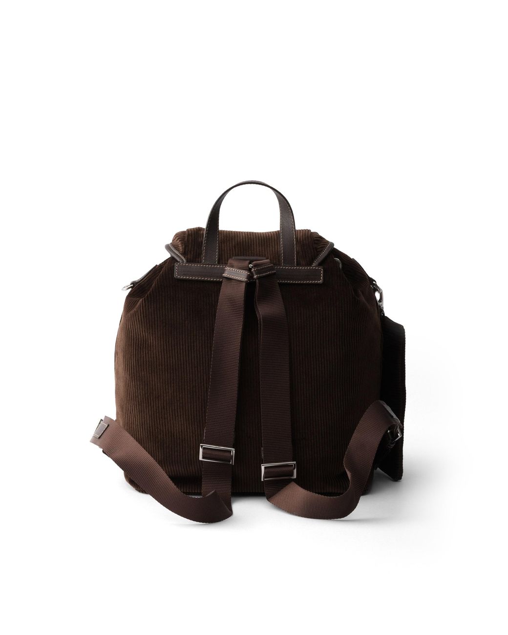 Prada Black Medium Corduroy And Leather Backpack