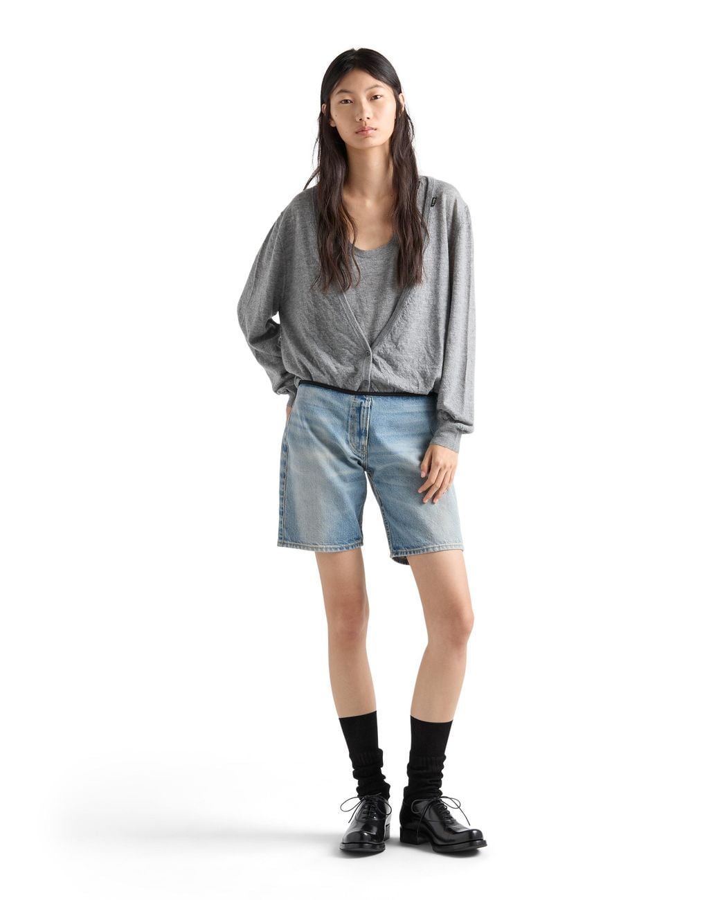 Prada Gray Cashmere Cardigan