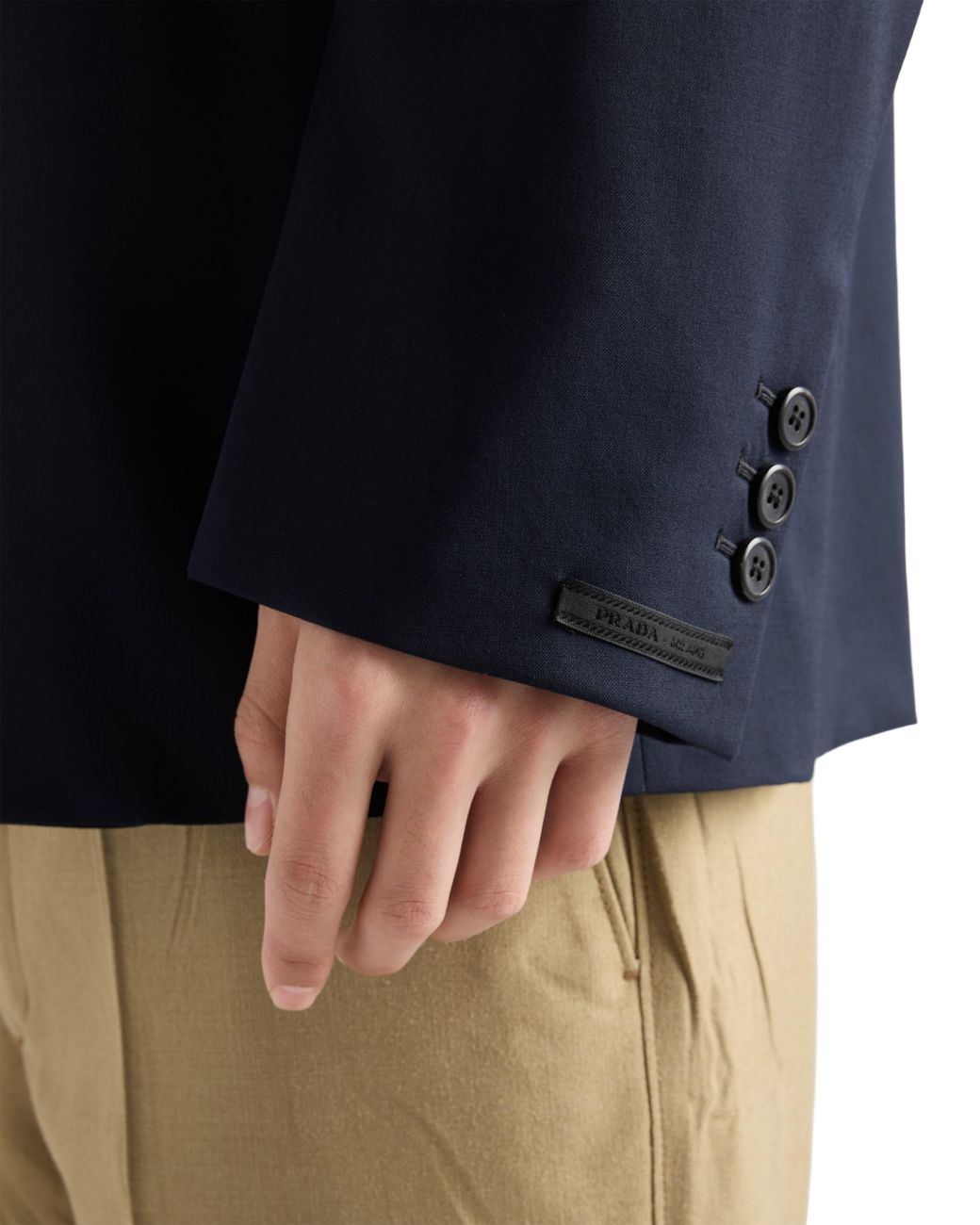 Prada Blue Single-Breasted Cashmere Jacket for men