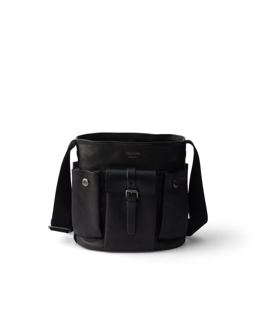 Prada Black Route Leather Mini-Bucket Bag