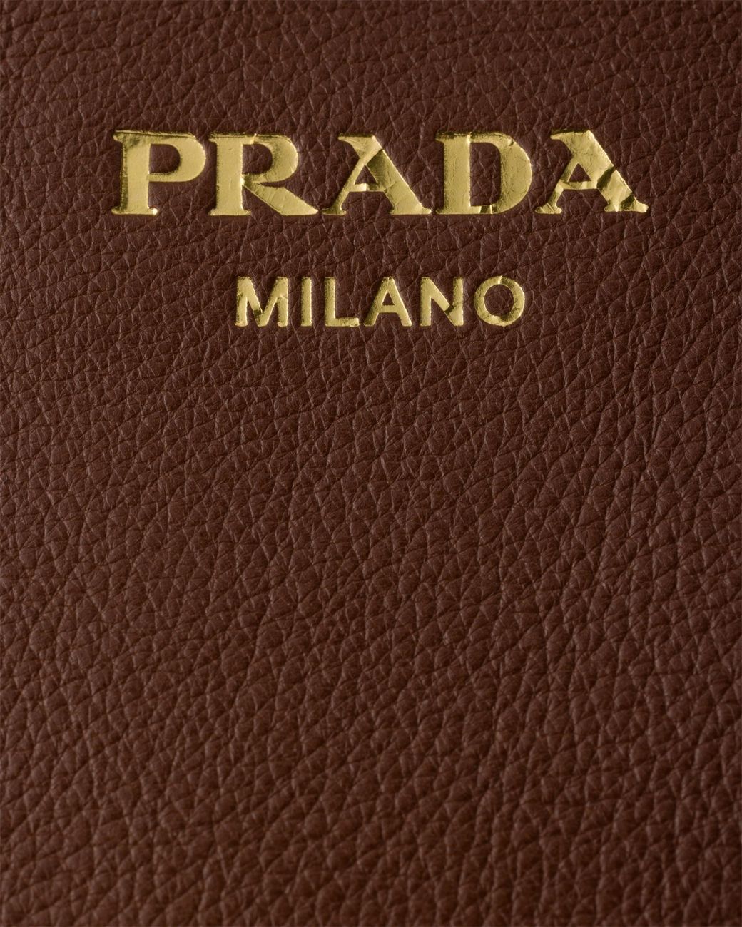 Prada Brown Signet Medium Leather Tote Bag