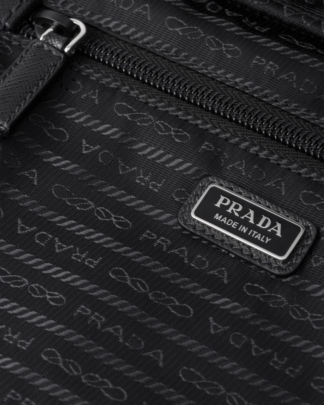 Prada Black Medium Re-Nylon Zipper Pouch for men