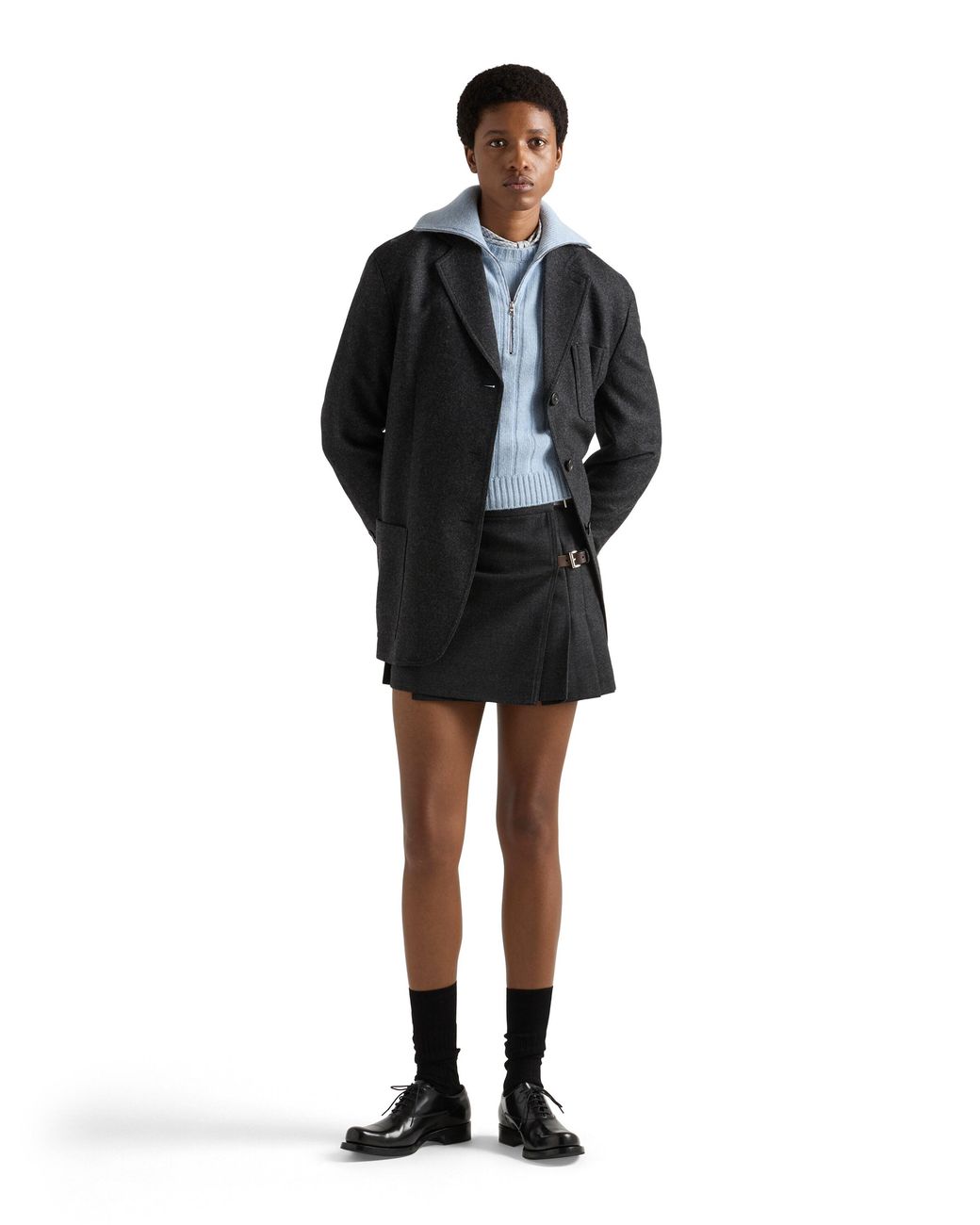 Prada Black Re-Wool Miniskirt