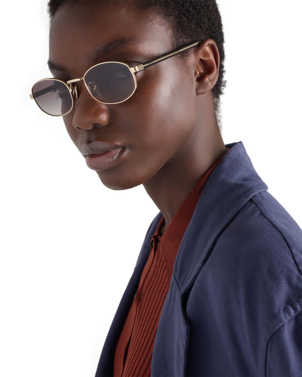Prada Metallic Sunglasses With The Iconic Metal Plaque