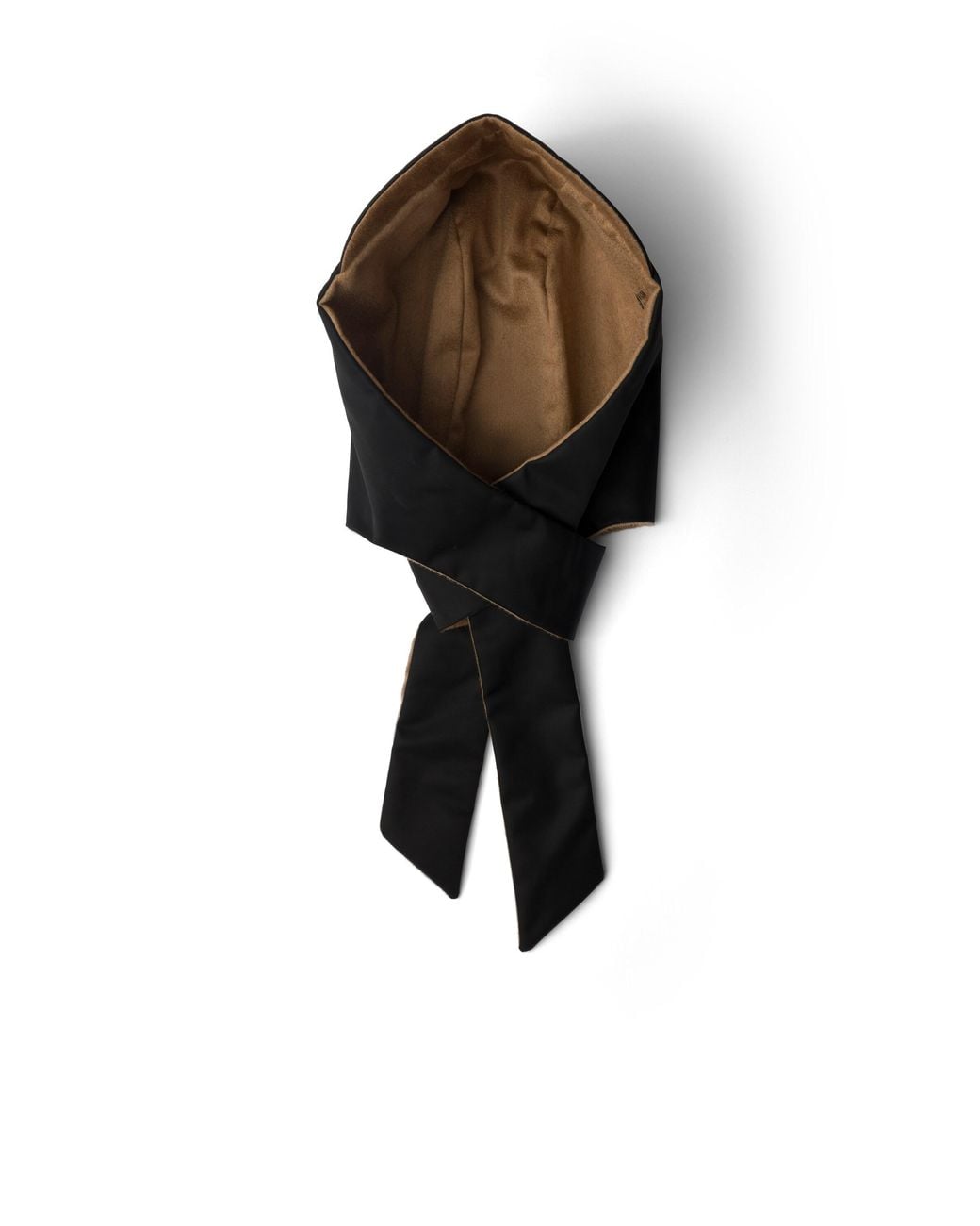 Prada Black Reversible Re-Nylon And Camel-Hair Hooded Scarf, /Camel