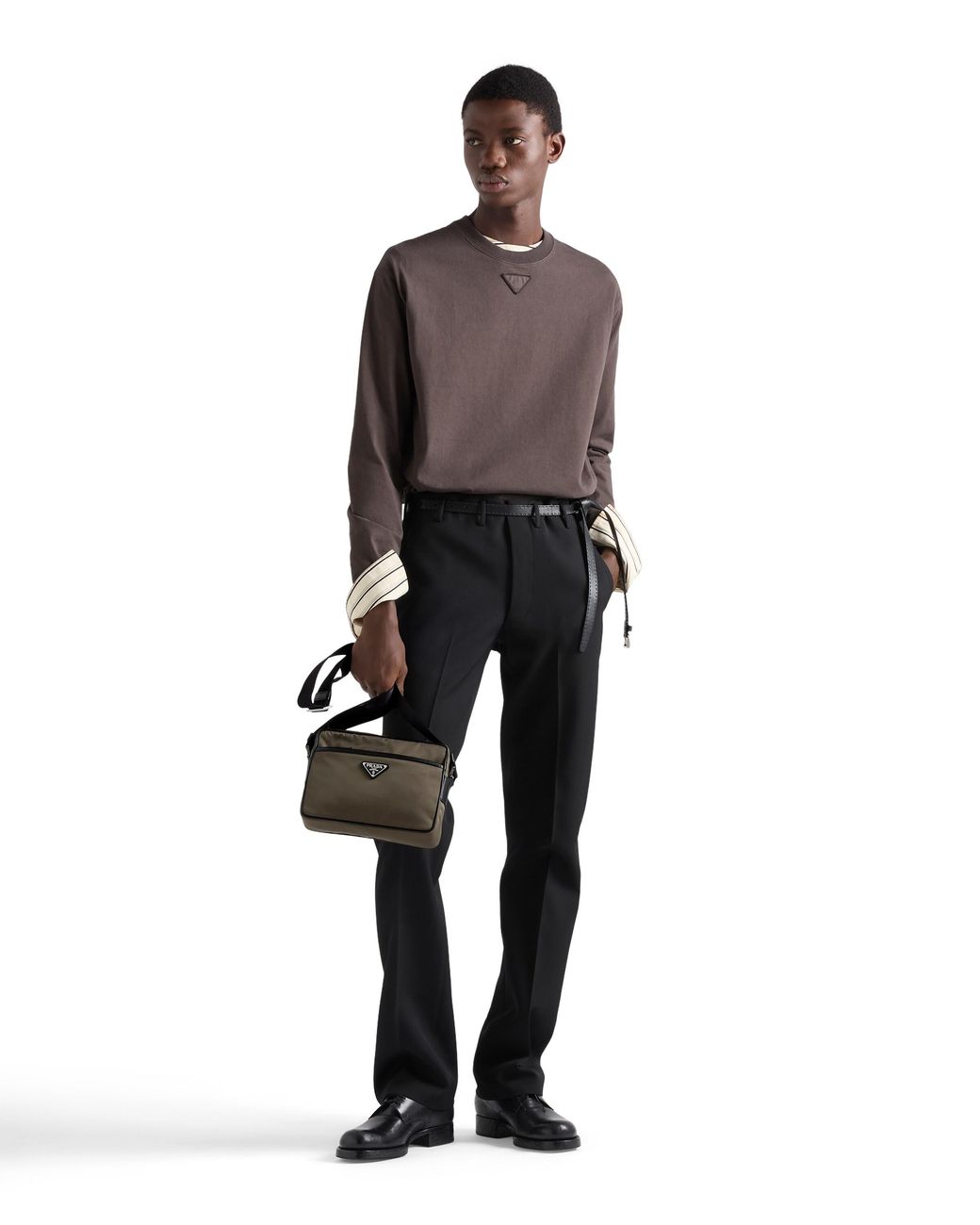 Prada Brown Re-Nylon And Saffiano Shoulder Bag for men