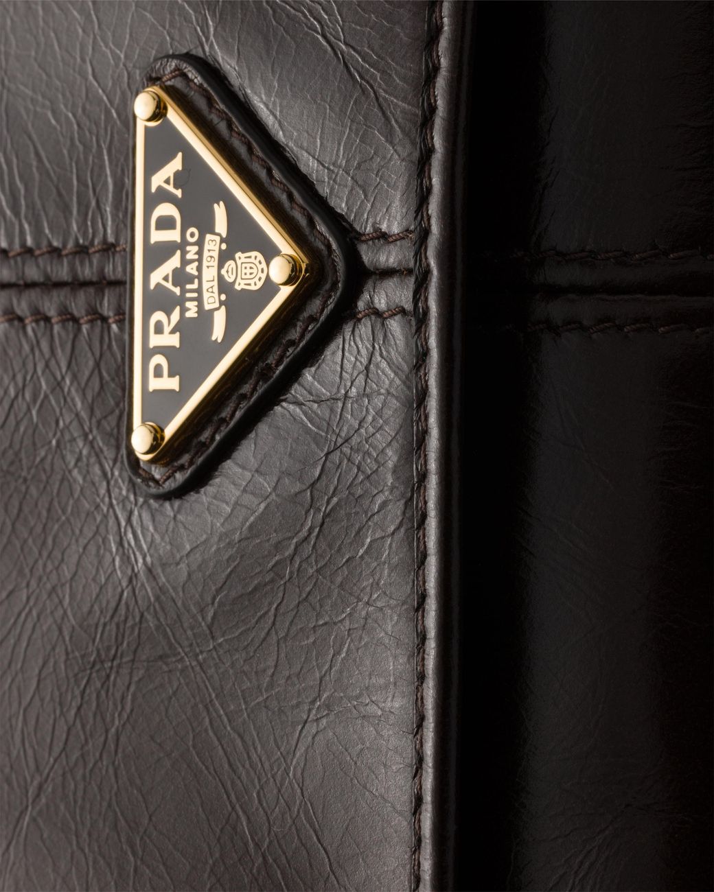 Prada Black Leather Wallet With Shoulder Strap